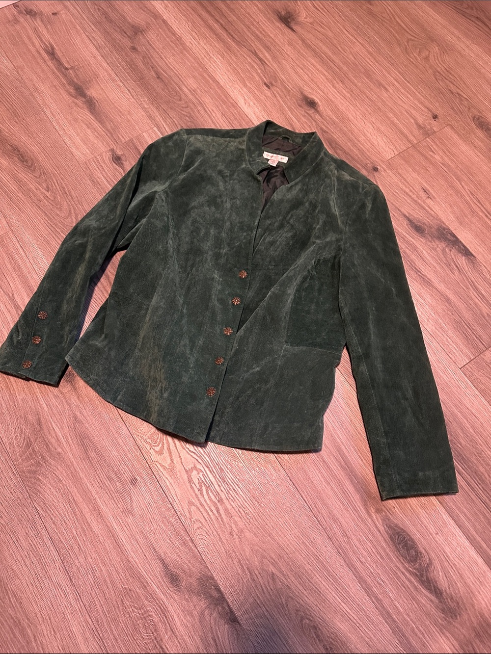 Coldwater Creek Dark Green Suede Women's Blazer